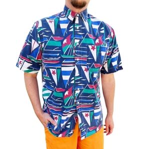 VINTAGE SAILBOAT BUTTON DOWN FRONT SHIRT